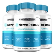 3 Pack Nerve Restore Capsules, Nerve Restore Supplement for Nerve Health, Advanced Maximum Strength Pills Cognitive and Brain