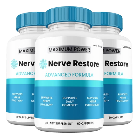 (3 Pack) Nerve Restore Capsules, Nerve Restore Supplement for Nerve Health, Advanced Maximum Strength Pills Cognitive and Brain