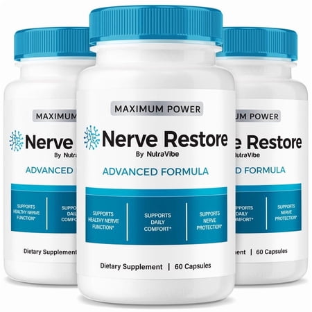 (3 Pack) Nerve Restore – Natural Daily Support Blend for Nerves, Memory & Focus | Easy-to-Take Capsules (180 Capsules)