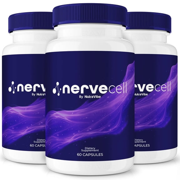 (3 Pack) NerveCell Natural Daily Support Blend for Nerves, Memory & Focus | Nerve Cell Easy-to-Take Capsules (180 Capsules)
