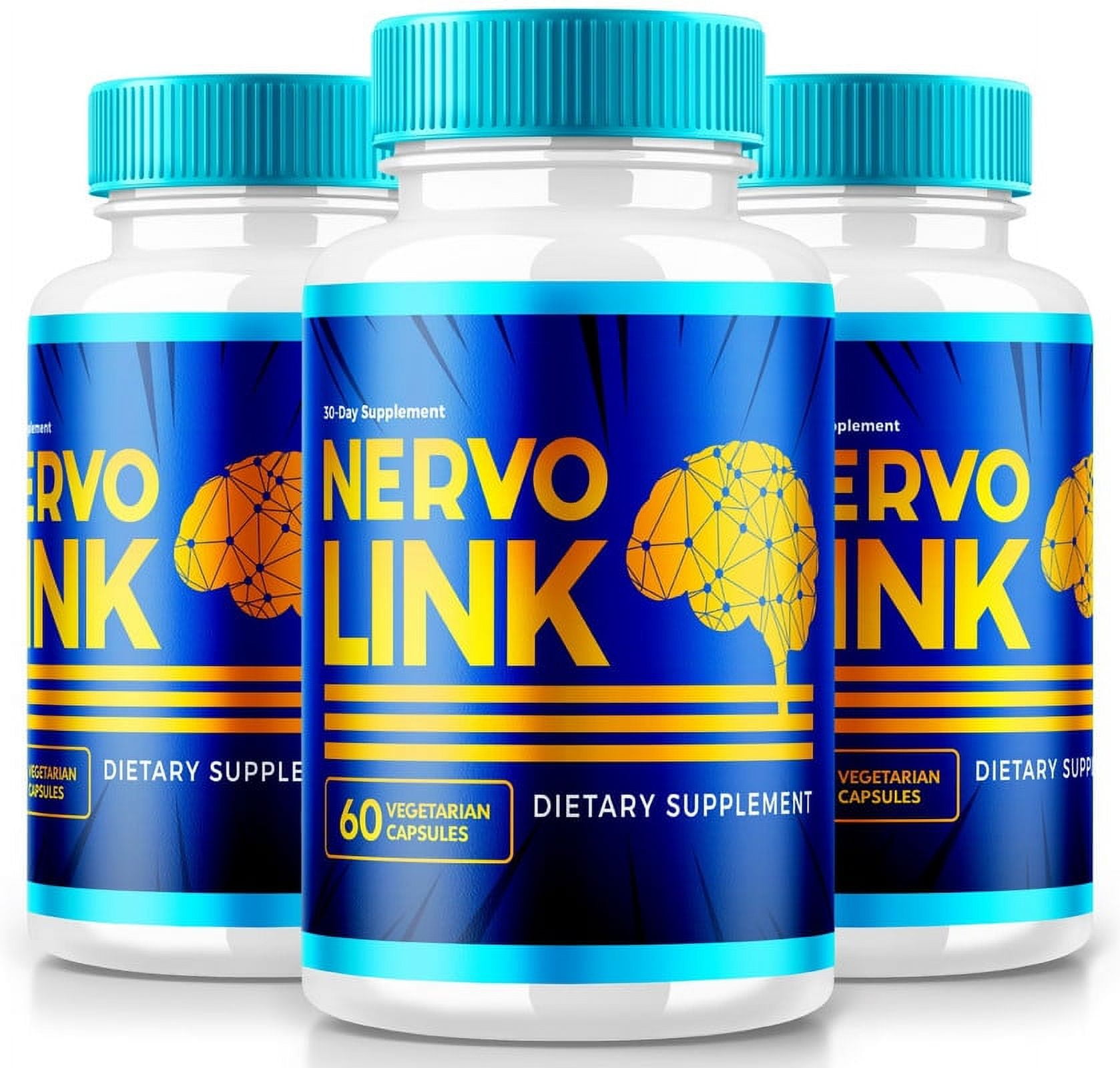 (3 Pack) NervoLink Supplement, Nervo Link Memory Support Capsules ...