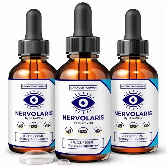 (3 Pack) Nervolaris Drops Daily Eye Care Formula with Original Blend to Support Visual Wellness, Eye Comfort & Healthy Vision |Easy-to-Use Liquid for Everyday Use (90 Servings)