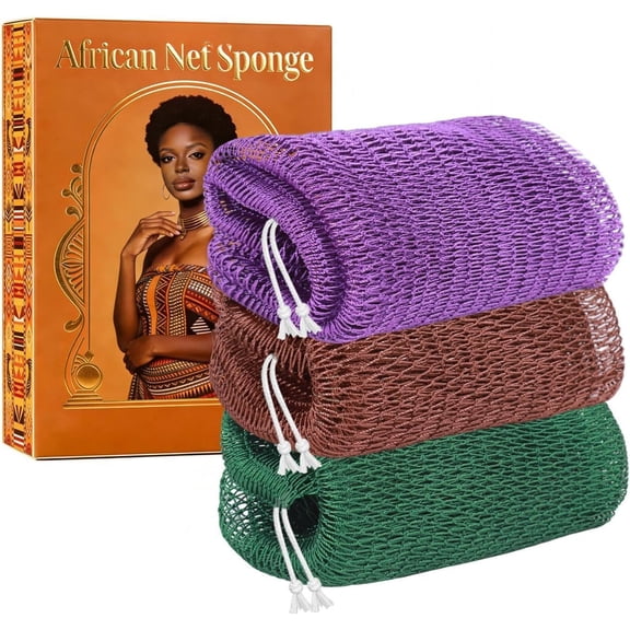 3-Pack, Net Sponge Authentic Net Loofah for Women, ,Soft Mesh Washcloth,Shower & Gifts