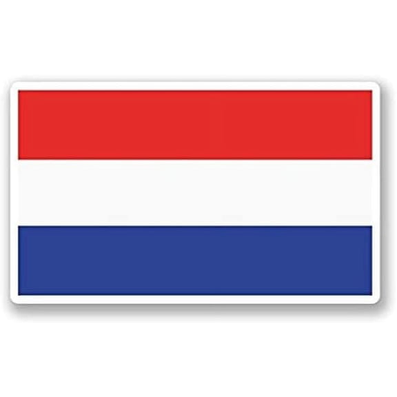 3 Pack - Netherlands Flag Vinyl SELF ADHESIVE STICKER Decal - Sticker Graphic - Construction Toolbox, Hardhat, Lunchbox, Helmet, Mechanic, Luggage