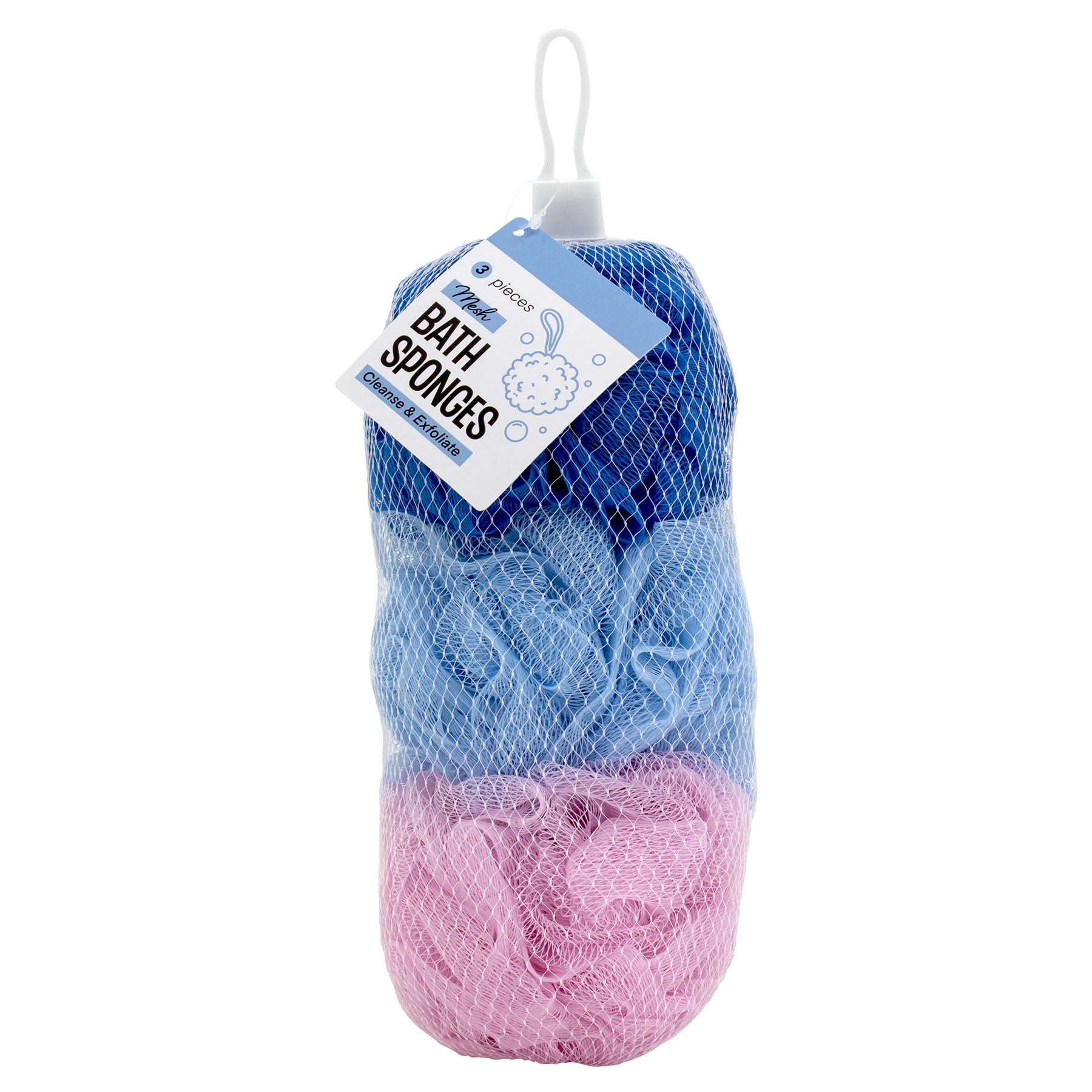 Walmart Mesh Bath Sponges, Multicolor, 3 Count
