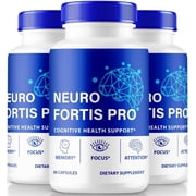 3 Pack Neuro Fortis Pro Capsules, Unlock Your Potential With NeuroFortis Pro Formula - Supports Cognitive Health, All Natural Pills For Concentration, Memory and Focus 180 Capsules