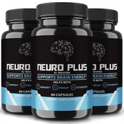 3 Pack Neuro Plus Brain and Focus Capsules   Premium NeuroPlus Brain Formula for Memory, Focus, and Cognitive Support, Neuro+ Pills for Mental Clarity and Concentration, Reviews 180 Capsules