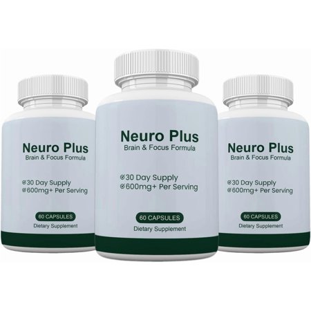 (3 Pack) Neuro Plus Brain and Memory Support Supplement, Neuro Plus Pills Premium Formula - 180 Count