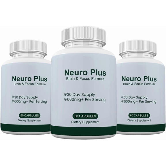 (3 Pack) Neuro Plus Brain and Memory Support Supplement, Neuro Plus Pills Premium Formula - 180 Count