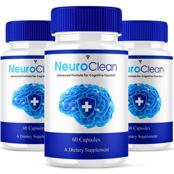 (3 Pack) NeuroClean Advanced Nerve and Nootropic Capsules, Neuro Clean Maximum Strength Formula for Cognitive Function and Overall Health (180 Capsules)