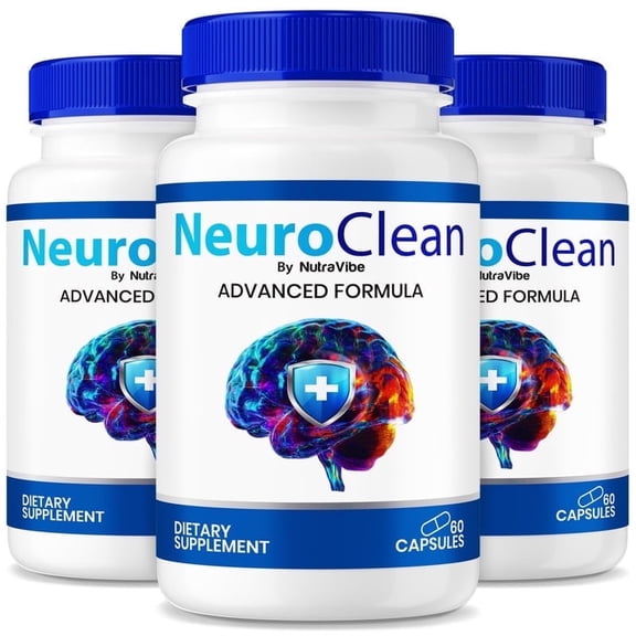 (3 Pack) NeuroClean Capsules Clean Daily Formula with Ingredients to Help Support Concentration, Cognitive Recall & Everyday Focus | Just 2 Easy-to-Swallow Pills a Day (180 Capsules)
