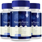 3 Pack NeuroTonix - Neuro Tonix - Memory Booster Dietary Supplement for Focus, Memory, Clarity, Energy - Advanced Cognitive Formula for Maximum Strength - 180 Capsules