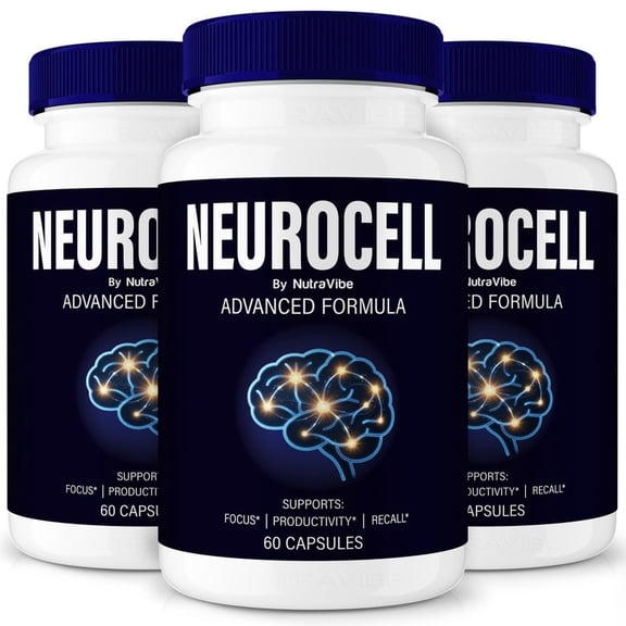 (3 Pack) Neurocell Pills Daily Formula with a Natural Blend to Help Maintain Focus, Memory & Concentration | Clean, Gentle, Easy-to-Swallow Capsules for Everyday Sharpness (180 Capsules)