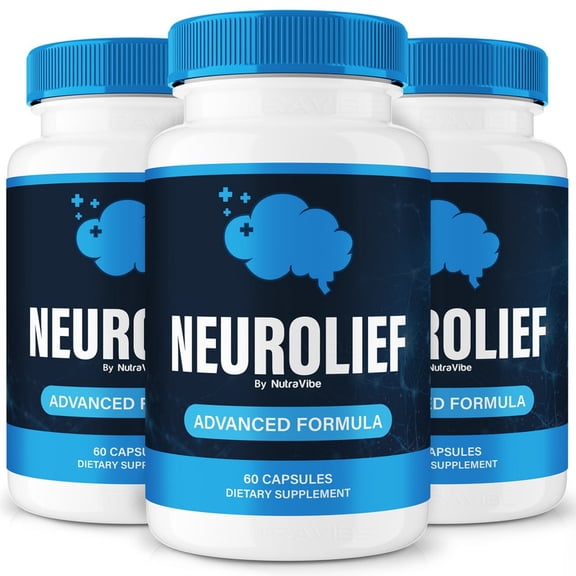 (3 Pack) Neurolief Daily Formula with a Natural Blend to Help Maintain Focus, Memory & Concentration | Clean, Gentle, Easy-to-Swallow Neuro Lief Capsules for Everyday Sharpness (180 Capsules)