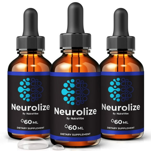 (3 Pack) Neurolize Drops Neurolize Brain Formula for Memory, Focus, and Cognitive Support, Liquid for Mental Clarity and Concentration, Easy 1-Drop Formula (90 Servings)