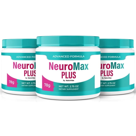 (3 Pack) Neuromax Plus Daily Formula with a Natural Blend to Help Maintain Focus, Memory & Concentration | Clean, Gentle, Easy-to-Take Powder for Everyday Sharpness (90 Servings)