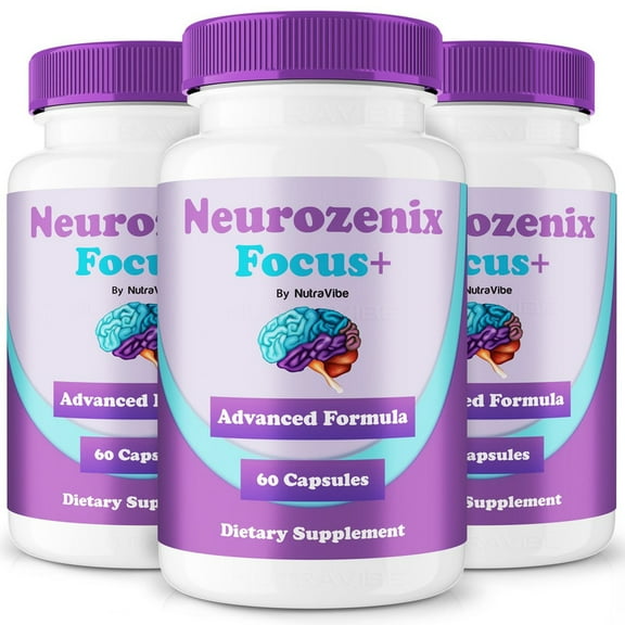 (3 Pack) Neurozenix Focus+ – Daily Formula with a Natural Blend to Help Maintain Focus, Memory & Concentration | Clean, Gentle, Easy-to-Swallow Capsules for Everyday Sharpness (180 Capsules)
