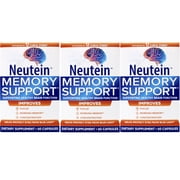 3 Pack - Neutein Natural Memory Support Supplement - PhD Formulated Cognitive Support - 60 Capsules