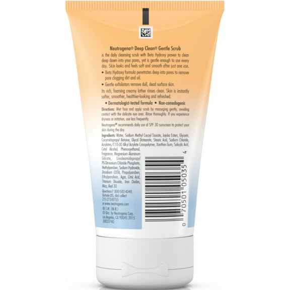 3 Pack - Neutrogena Deep Clean Gentle Scrub Oil Free 4.20 oz Each