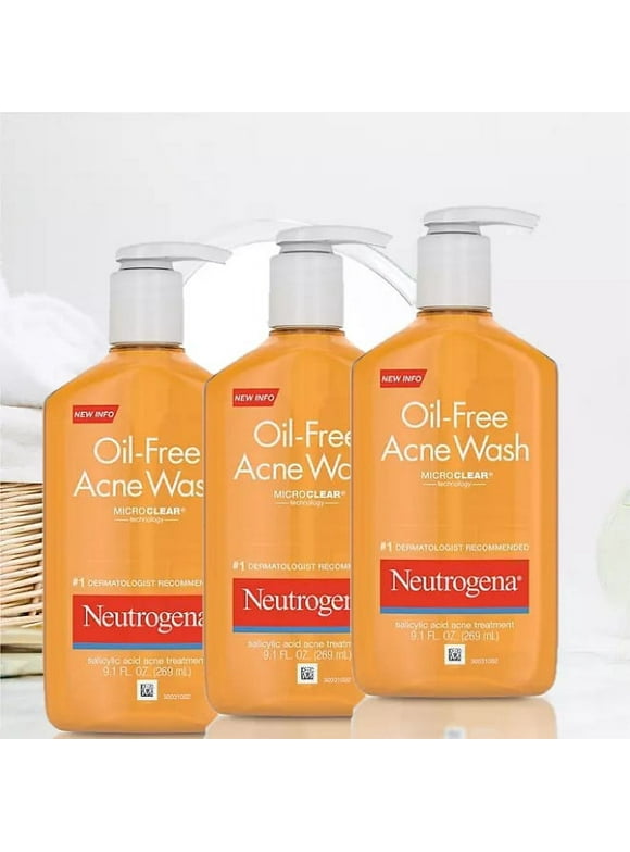3 Pack | Neutrogena Oil Free Acne Face Wash, 9.1 oz