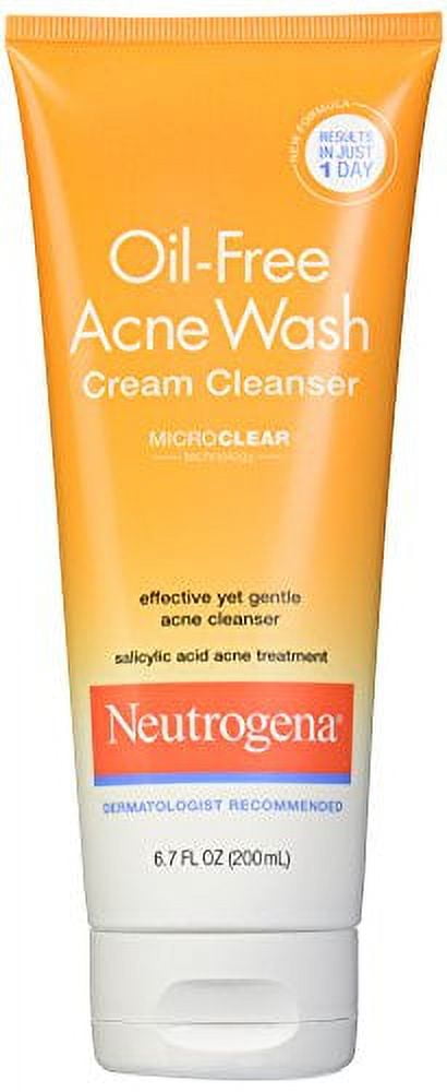 3 Pack - Neutrogena Oil-Free Cream Cleanser, Salicylic Acid 6.7oz Each