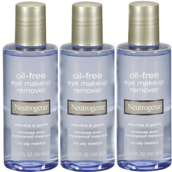3 Pack Neutrogena Oil-Free Eye Makeup Remover 5.5 fl oz (162 ml) Each