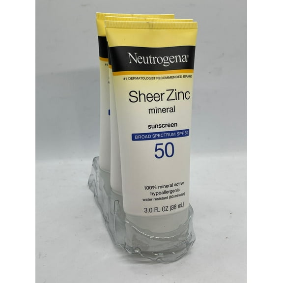 3-Pack Neutrogena Sheer Zinc Oxide Dry-Touch Sunscreen, SPF 50 3 fl. oz, each