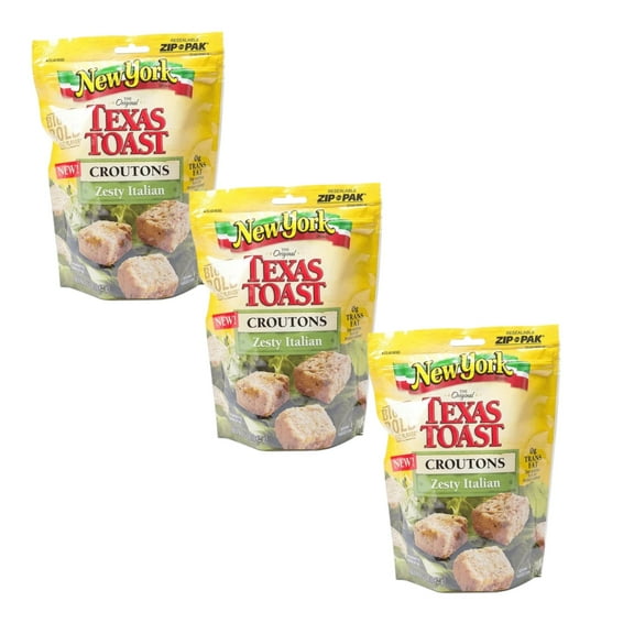 ( 3 Pack ) New York Bakery Texas Toast Zesty Italian Croutons - 5oz