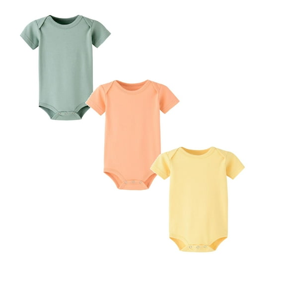 3-Pack Bodysuit Base Onesie Pajamas Cotton Short Sleeve Sleeper Unisex Clothes 6M Baby Clothes