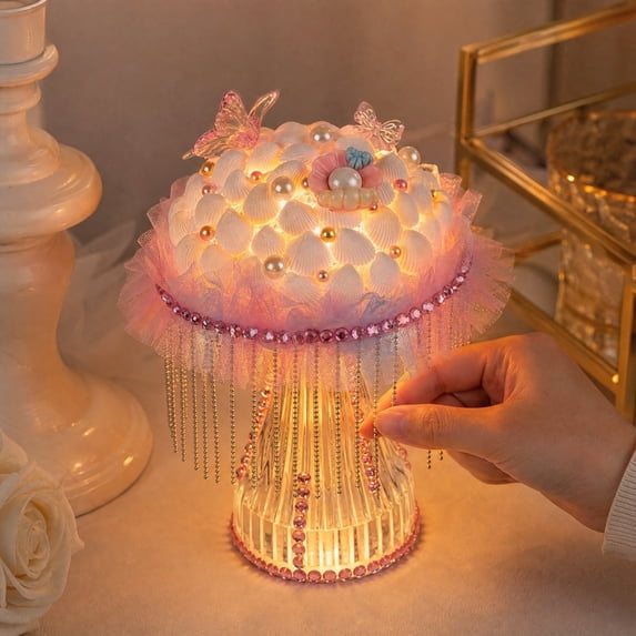 3 Pack, Night Light Lamp Pink 6 Inch Diy Craft Set Night Lamp for Bedroom Pink Night Light Decorative Lamp for Girls Bedroom Pink Room Decor for Girls Creative Home Table Decor, 1