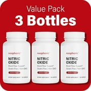 (3 Pack) Noophoric Nitric Oxide Booster - Blood Flow Supplement - L Citrulline, L Arginine, 180 Capsules