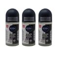 thumbnail image 1 of 3 Pack - Nivea Men Black & White Invisible Roll-On Deodorant, Anti-Stain Formula for Dark and Light Clothing, Long-Lasting Fresh Fragrance, 50ml, 1 of 3