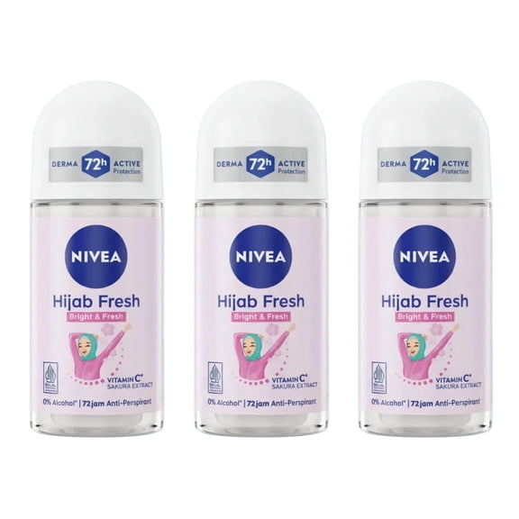 3 Pack - Nivea Whitening Hijab Fresh Roll-On Deodorant - 25ml