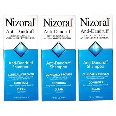 3 Pack - Nizoral Anti-Dandruff Shampoo with 1% Ketoconazole, Fresh Scent, 7 Fl Oz