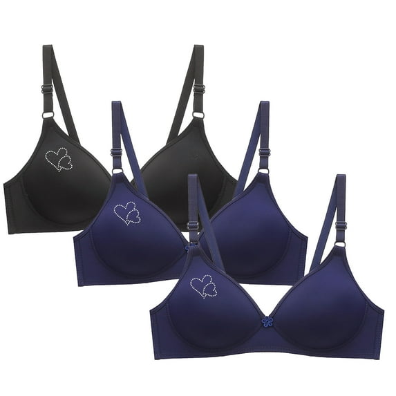 3 Pack No Underwire Bras for Women Push up Comfort Bra Solid Color Seamless Plus Size Sleep Bra Top Everyday Brassiere