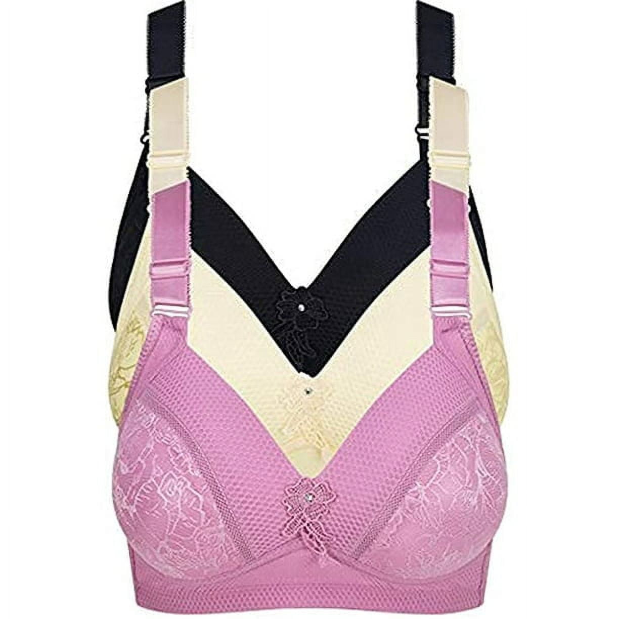 Buy Natural Petals PAL FASHIONSWomen's Cotton Padded Non-Wired Regular  Everyday Bra {Multicolor} {Pack of 3} Size :- 38 at