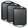 thumbnail image 1 of 3 Pack Non-Slip Serving Trays with Handles, Large Plastic Lap Tray Set with Rubber Grip Surface & Bottom, Food Trays for Couch, TV Dinner, Breakfast & Outdoor Use, Black, 1 of 8