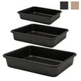 thumbnail image 1 of 3-Pack Nonstick Bakeware Set, Baking Cookie Sheets, Heavy Duty Rectangular Deep-Dish Cake Pan for Oven (Black), 1 of 7
