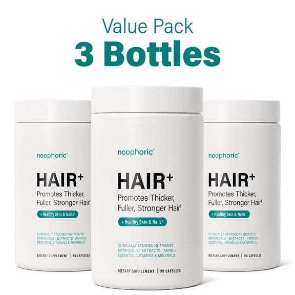 Noophoric Hair Vitamins for Women & Men Hair Growth Supplement for Hair Skin and Nails with Biotin, Saw Palmetto & Amino Acids, 270 Capsules (3 pack)