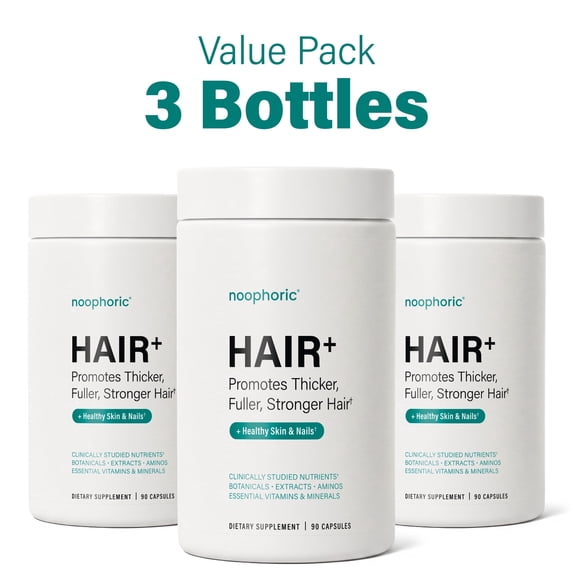 Noophoric Hair Vitamins for Women & Men – Hair Growth Supplement for Hair Skin and Nails with Biotin, Saw Palmetto & Amino Acids, 270 Capsules (3 pack)
