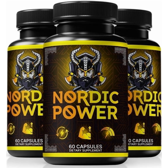 (3 Pack) Nordic Power Pills – Official NordicPower Profile All-Natural Vitamins for Physical Health & Overall Well-Being, Premium Capsules for Vitality & Wellness Support, Reviews (180 Capsules)