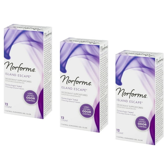 3 Pack - Norforms Suppositories Island Escape 12 Each