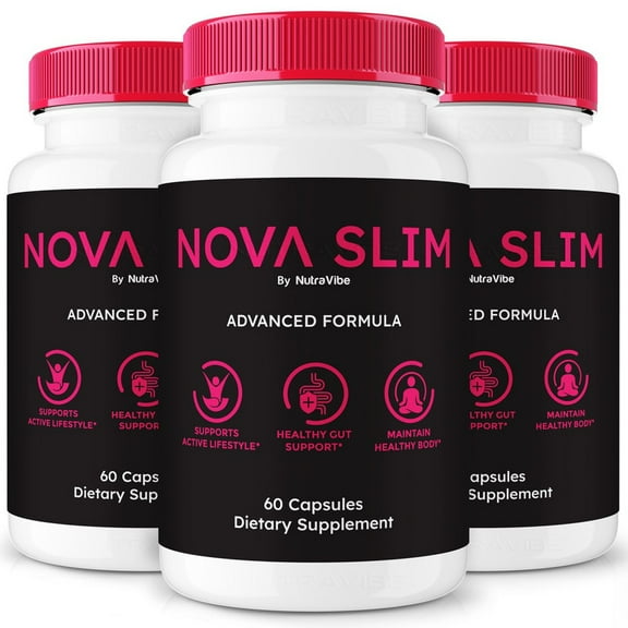 (3 Pack) Nova Slim Capsules Gentle Gut & Digestive Support Formula for Balance & Wellness | Easy-to-Take Capsules (180 Capsules)