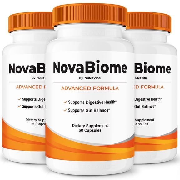 (3 Pack) NovaBiome Capsules Gentle Gut & Digestive Support Formula for Balance & Wellness | Easy-to-Take Capsules (180 Capsules)