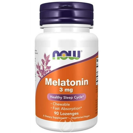 (3 Pack) Now Foods Melatonin, 90 Lozenges / 3 mg