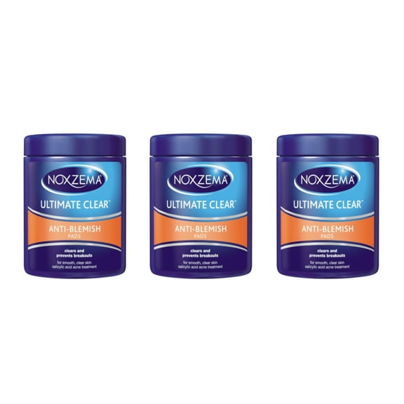 3 Pack Noxzema Ultimate Clear Anti-Blemish Pads 90 Each