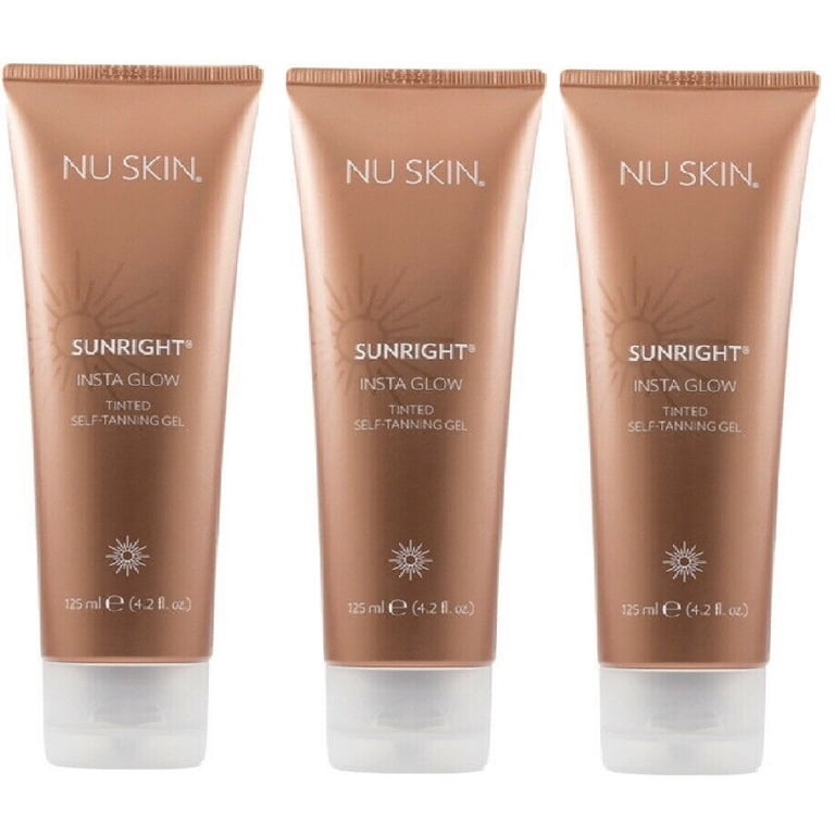 3 Pack Nu Skin Sunright INSTA GLOW Face Body Self Tanning Lotion