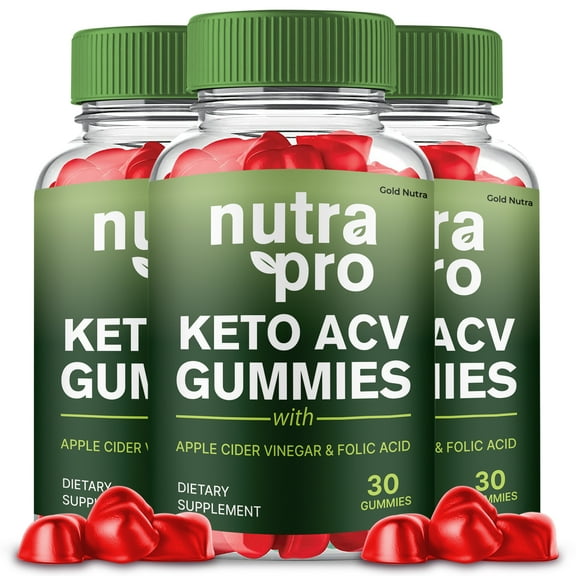 (3 Pack) Nutra Pro Keto ACV Gummies, NutraPro Keto + ACV Supplement for Ketogenic Diet, Premium Formula, Organic Ingredients, 3 Month Supply