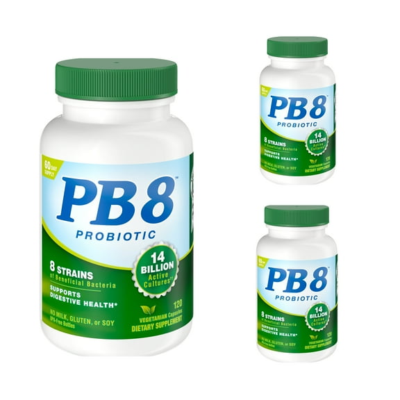 3 Pack Nutrition Now PB 8 Pro-Biotic Vegetarian Supplement, 120 Count each