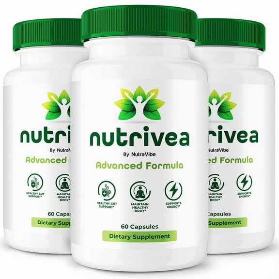 (3 Pack) Nutrivea Capsules  Gentle Gut & Digestive Support Formula for Balance & Wellness | Easy-to-Take Capsules (180 Capsules)